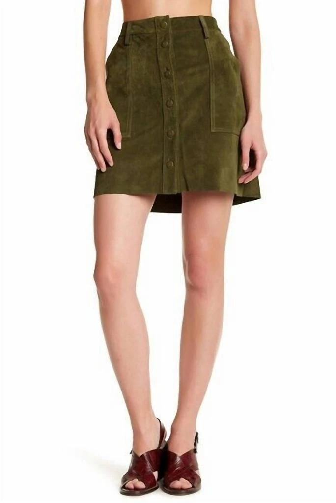 Current Elliott Current/Elliott - Leather Naval Suede Mini Skirt 4