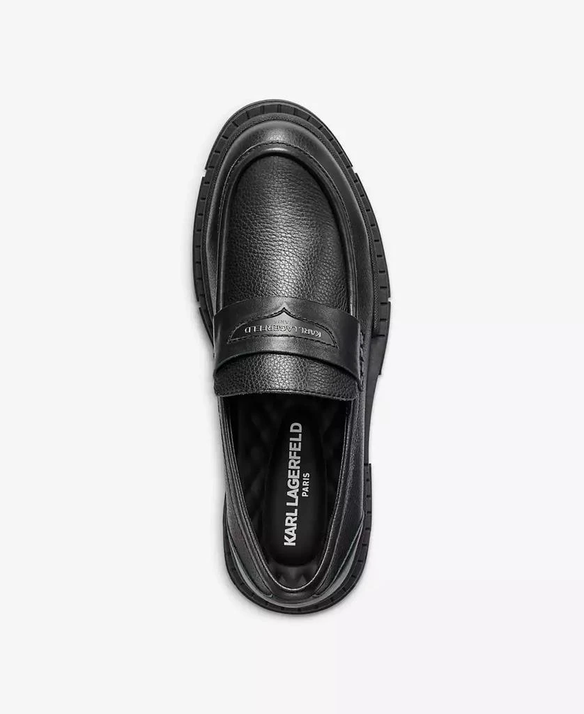 Karl Lagerfeld Paris Men's Tumbled Leather Lug Sole Penny Loafer 4