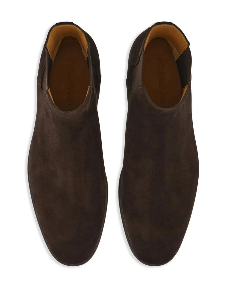 Shop Ferragamo Chelsea Leather Boots in BROWN on Sale at  display picture 1