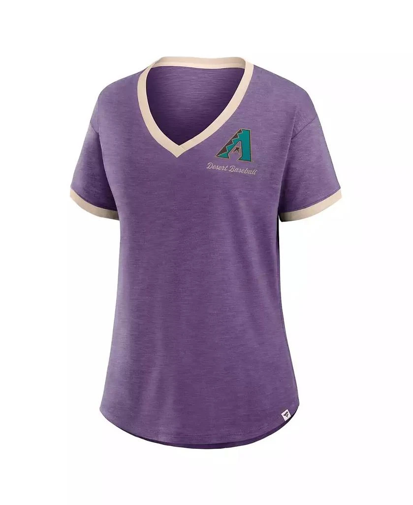 Fanatics Women's Purple Arizona Diamondbacks Binge Worthy Stadium Slub V-Neck T-Shirt 3