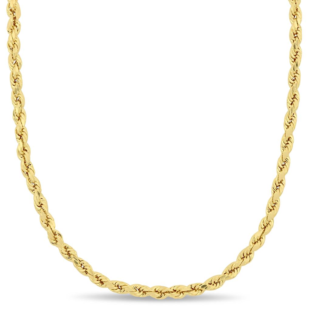 Mimi & Max Mimi & Max 16 Inch Rope Chain Necklace in 10k Yellow Gold (3mm)