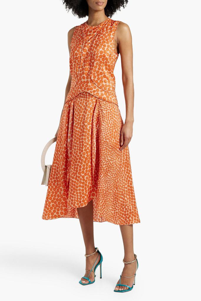 Stella McCartney Floral-print silk-satin midi dress