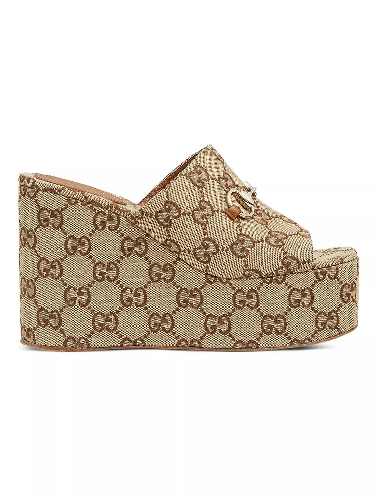 Gucci Carmen Canvas Slip-On Platform Sandals 1