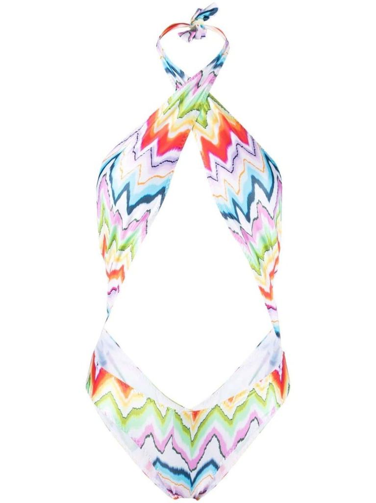 NA Multicolored halterneck One piece Swimsuit