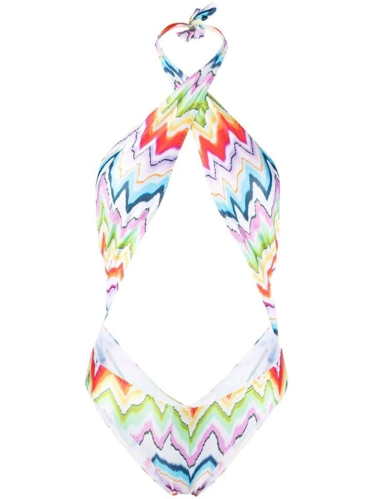 NA Multicolored halterneck One piece Swimsuit 1
