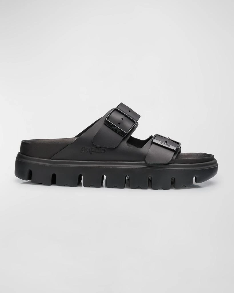 Birkenstock Arizona Exquisite Leather Dual-Buckle Platform Sandals 1