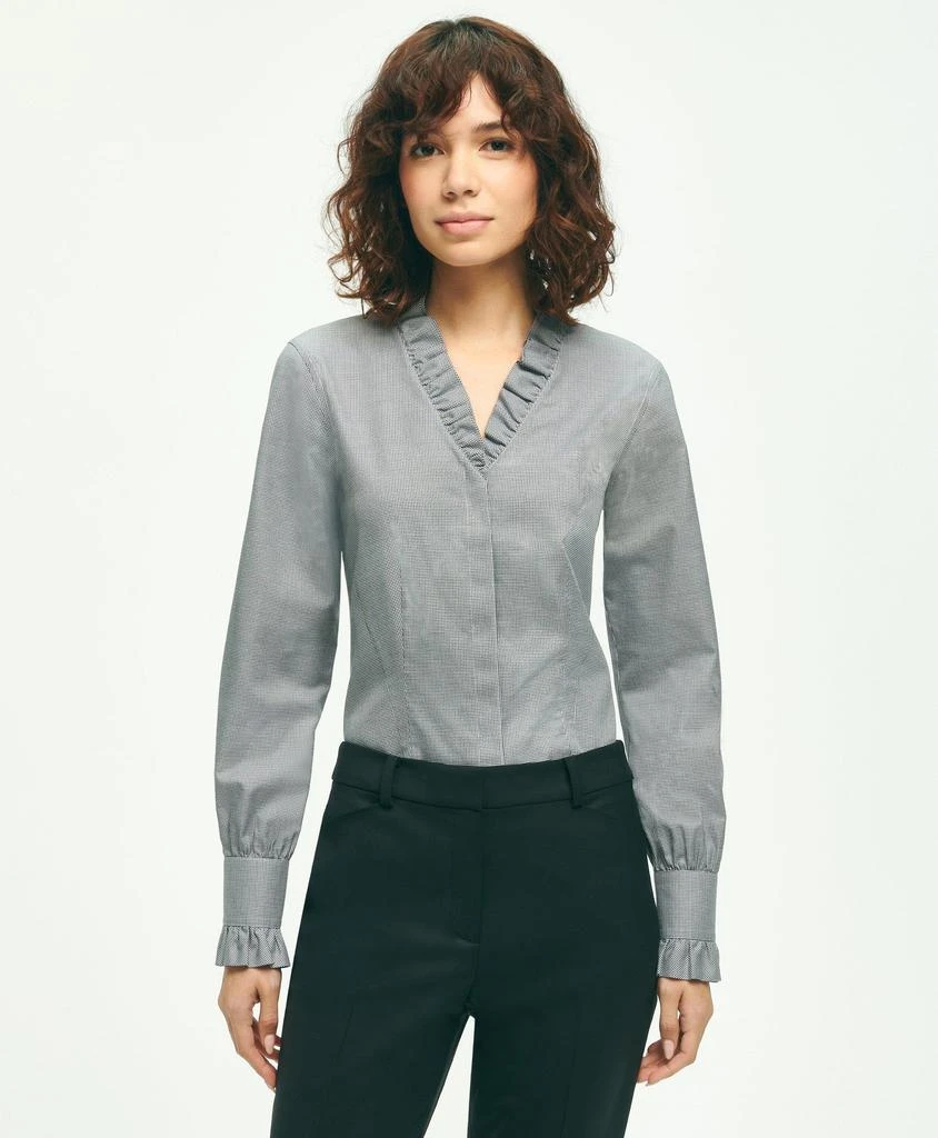 Shop Fitted Stretch Supima Cotton Non-Iron Ruffle Dress Shirt on Sale at  BeyondStyle  Get 50% Off Fitted Stretch Supima Cotton Non-Iron Ruffle Dress  Shirt with Limited-Time Flash Deals, Exclusive Discounts, and