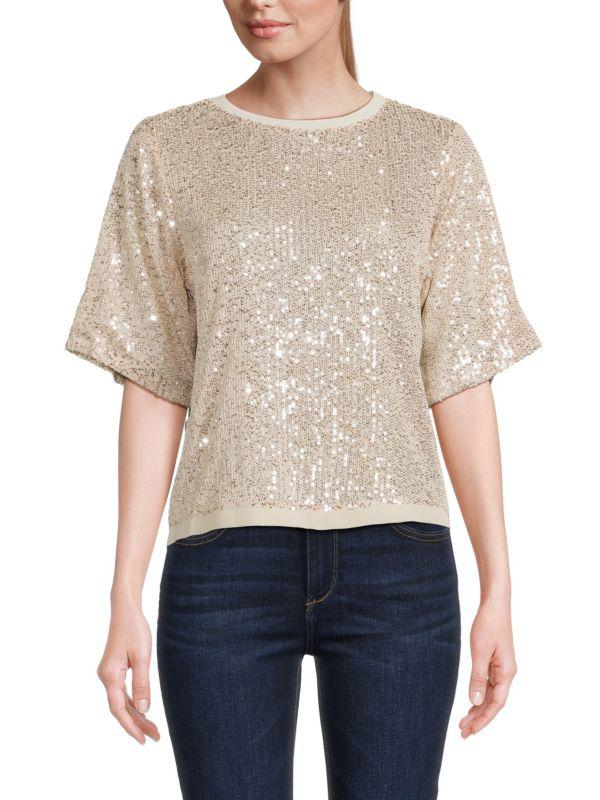 Lea & Viola Boxy Sequin Top