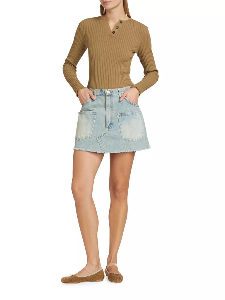 Sea Alba Patch-Pocket Denim Miniskirt