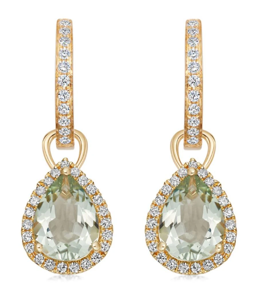 Kiki McDonough Yellow Gold, Diamond and Amethyst Grace Earrings 1