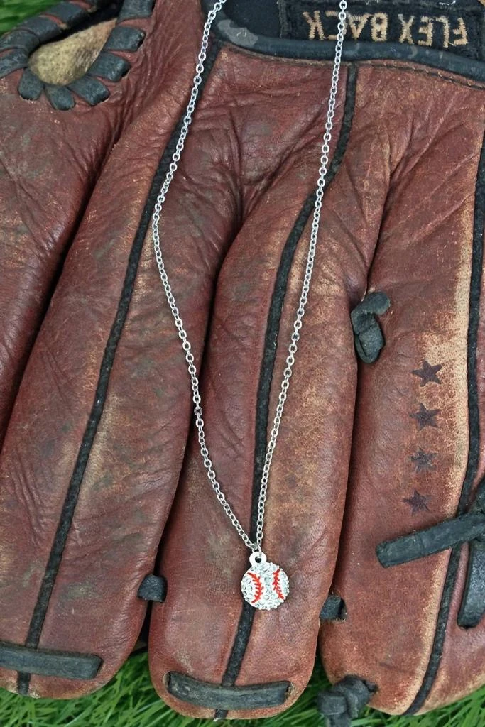 Wholesale Accessory Market Wholesale Accessory Market - Women
s Baseball Crystal Pendant Necklace 2