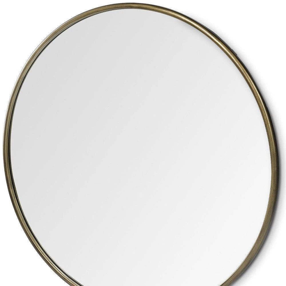 Hivvago 47" Gold Round Metal Framed Accent Mirror 5