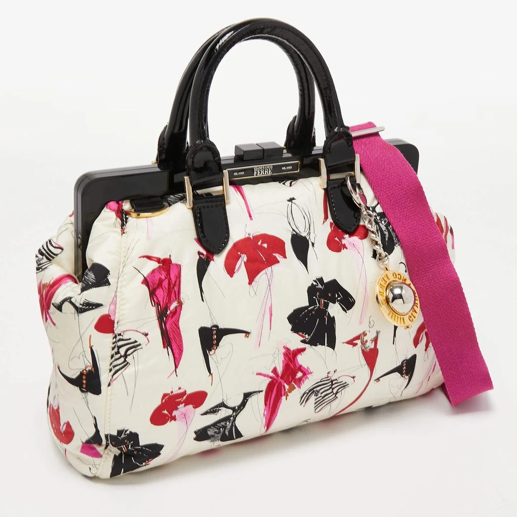 Gianfranco Ferre Gianfranco Ferre Multicolor Nylon and Patent Leather Frame Satchel 3