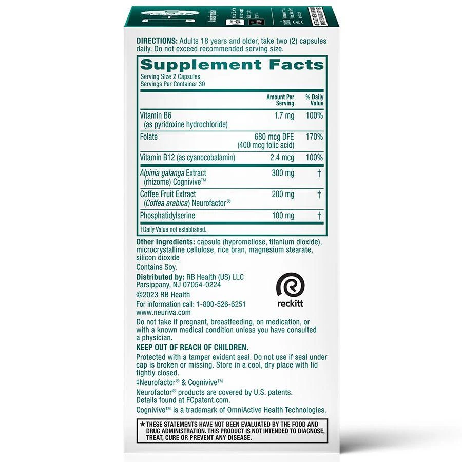 Neuriva Brain Health Supplement, Vitamins B12 & B6, Support for memory and focus 4