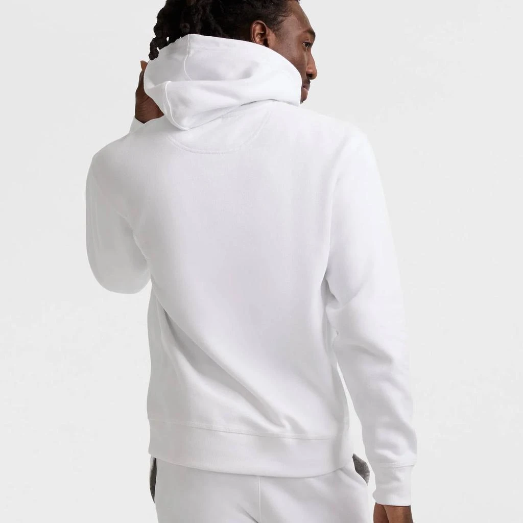 CHAMPION Men's Powerblend Fleece Hoodie C Logo In White 3