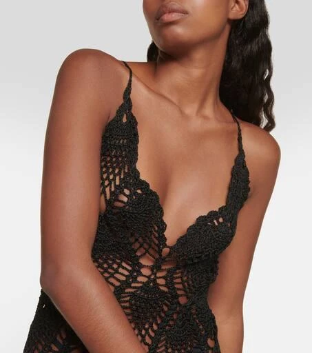 Costarellos Fringed crochet maxi dress 4