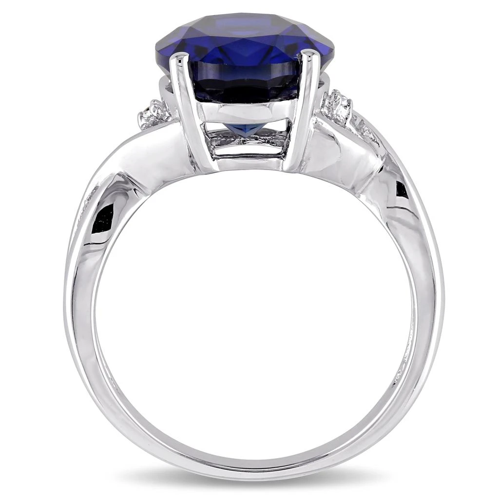 Mimi
Max 7 1/2ct TGW Oval-Cut Created Blue Sapphire and Diamond Accent Ring in Sterling Silver 4