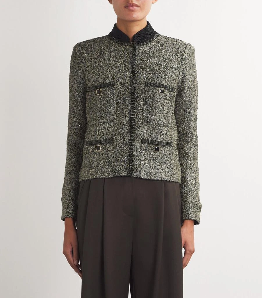 St. John Tweed Embellished Cropped Blazer 3