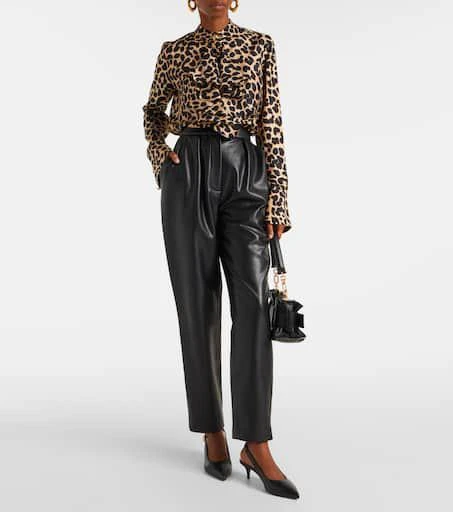 Balmain Leopard-print ruffled silk blouse 2