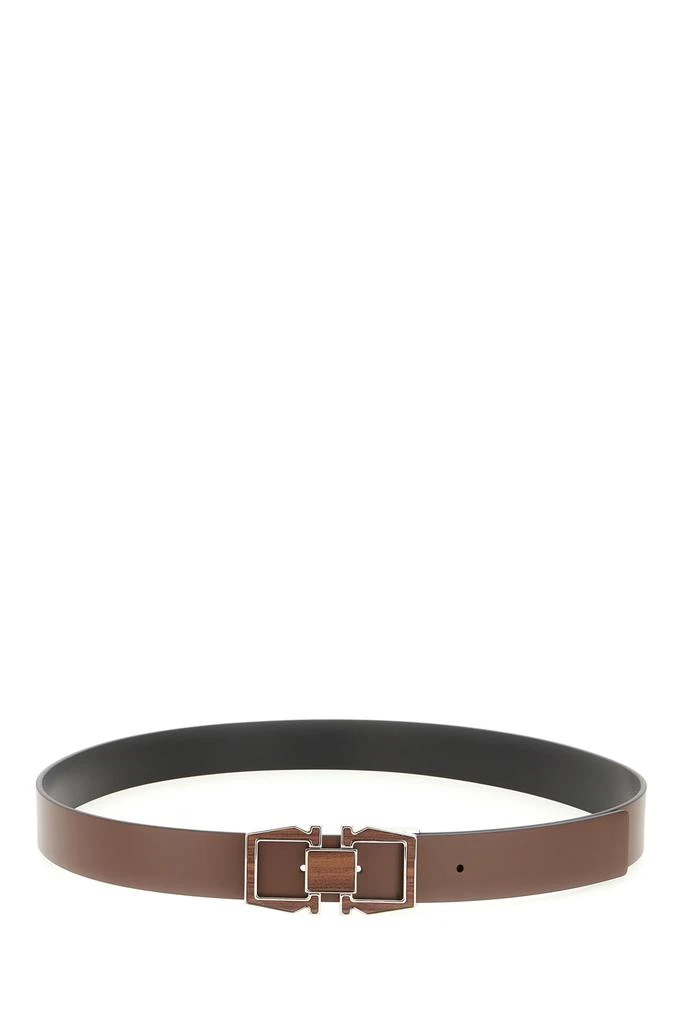 Salvatore Ferragamo Brown Leather Reversible Belt Belts