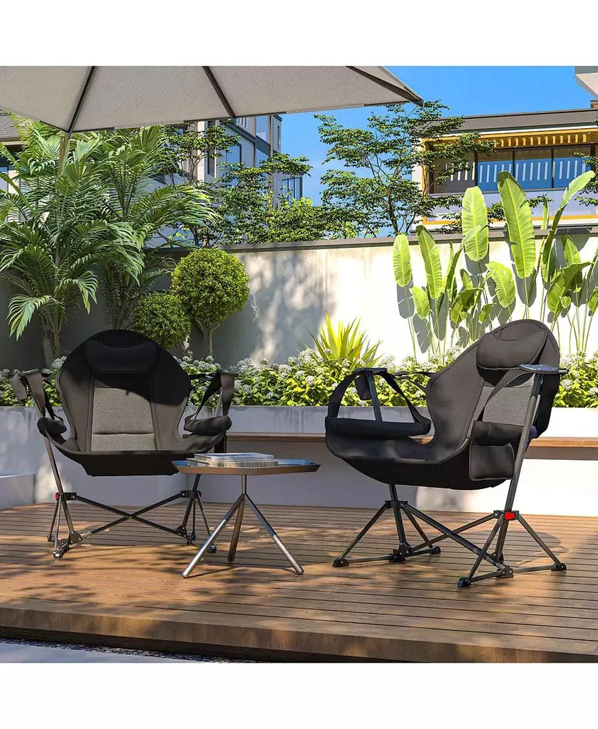 Outsunny Hammock Camping Chair Set of 2 with Adjustable Back, 7