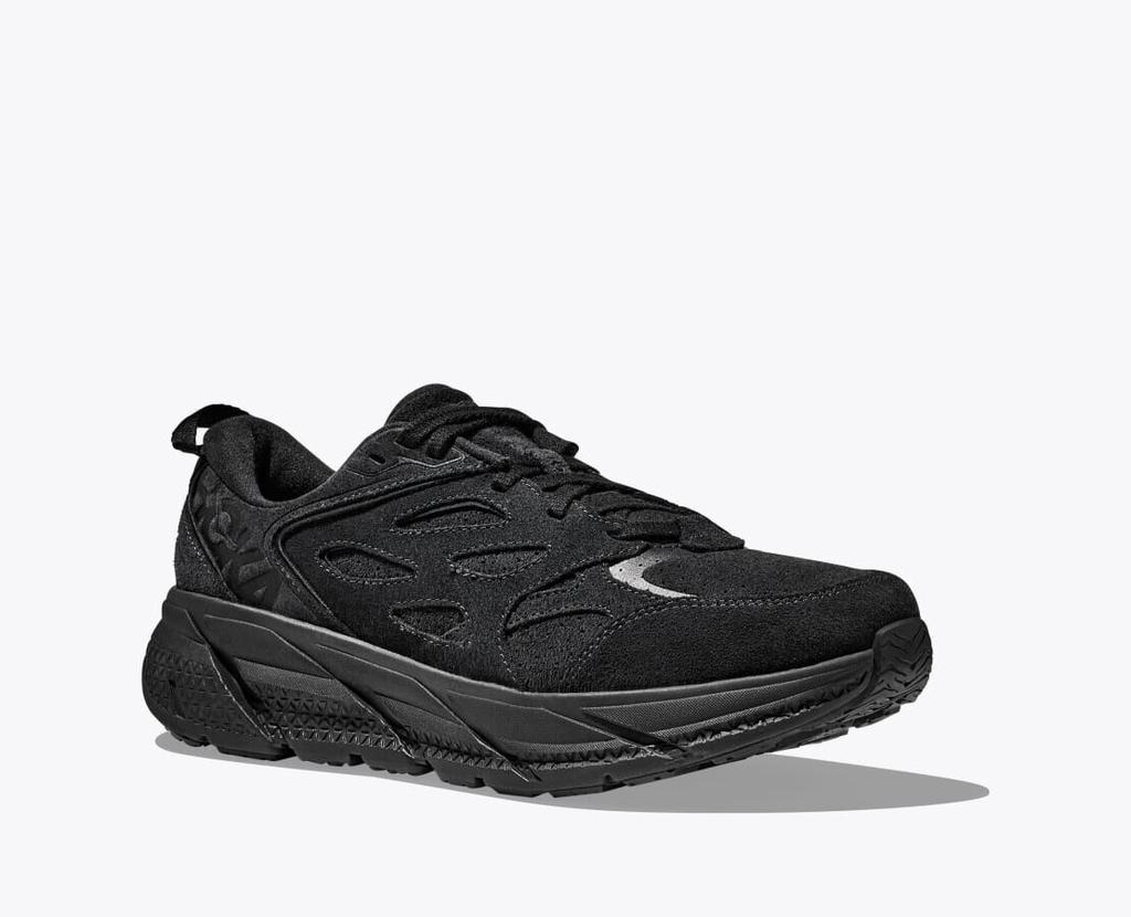Hoka One One Clifton L Suede 1122571-BBLC Mens US 6.5 Black Running Shoes TF1964