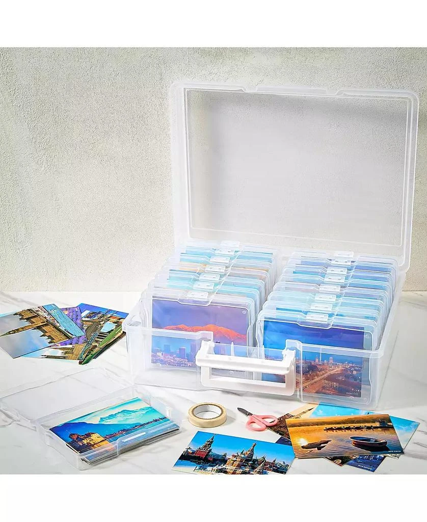 Sorbus 2 Pack Clear Durable Box with 16 Cases (4" x 6") Organizers and Storage Cases - Great for Photo Organization and Craft Storage 4