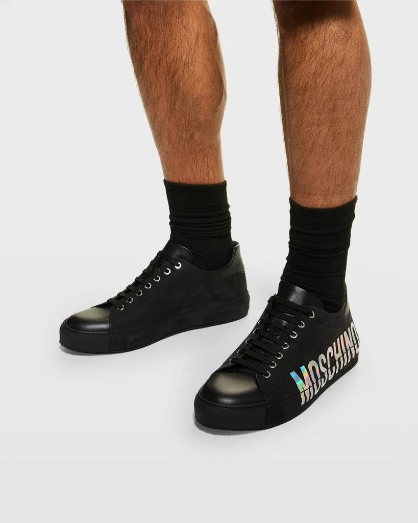 Moschino Men's Iridescent-Logo Low-Top Sneakers 2