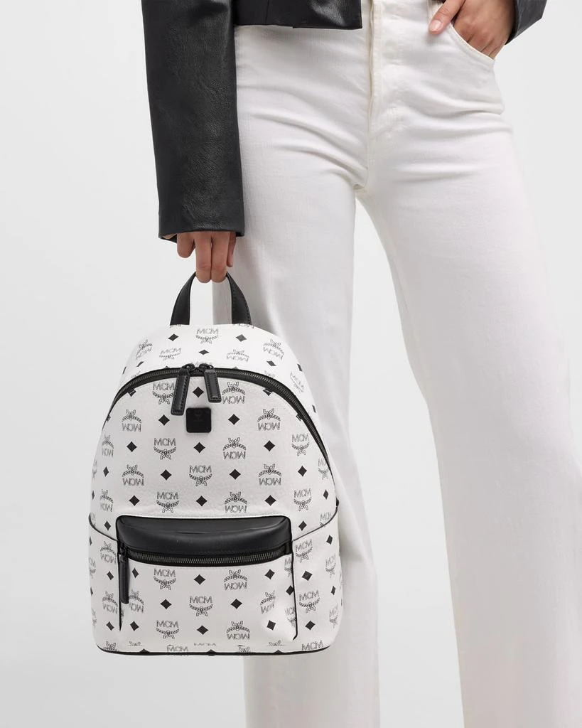 MCM Stark Small Logo Zip Backpack 4