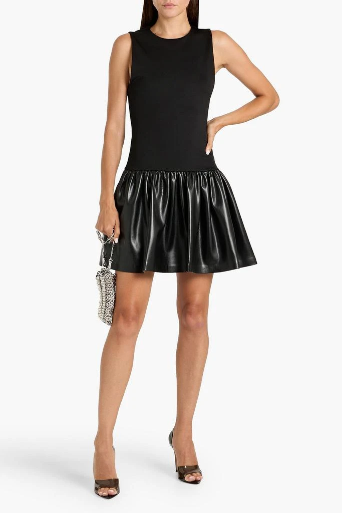 Alice + Olivia Ella fluted jersey-paneled mini dress 2