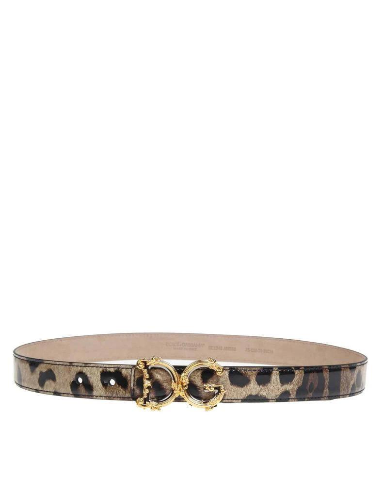 Dolce & Gabbana DG Plaque Leopard Print Belt – On Sale Now  display picture 3