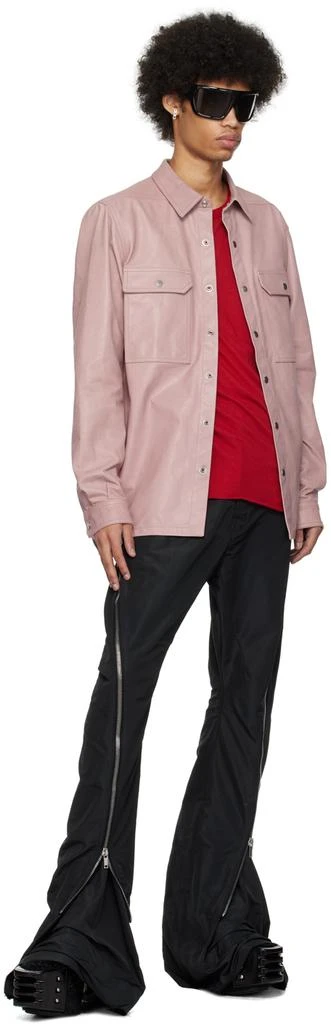 Rick Owens Pink Press-Stud Leather Shirt 4