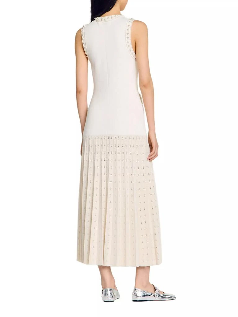Sandro Pearl Bead Knit Maxi Dress 3