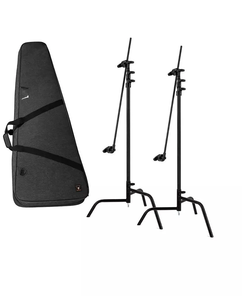 Matthews 40" C+ Stand with Turtle Base, Grip Head and Arm, Black, 2-Pack, Bundle with Slinger L7 BigBag 2 Durable Case