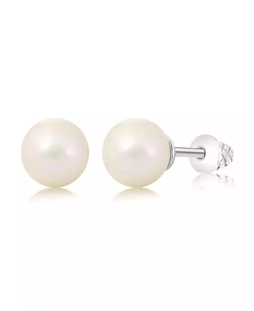Chanteur Girls /Girl/Pearl White Gold Palladium Plating Screwstud Earring