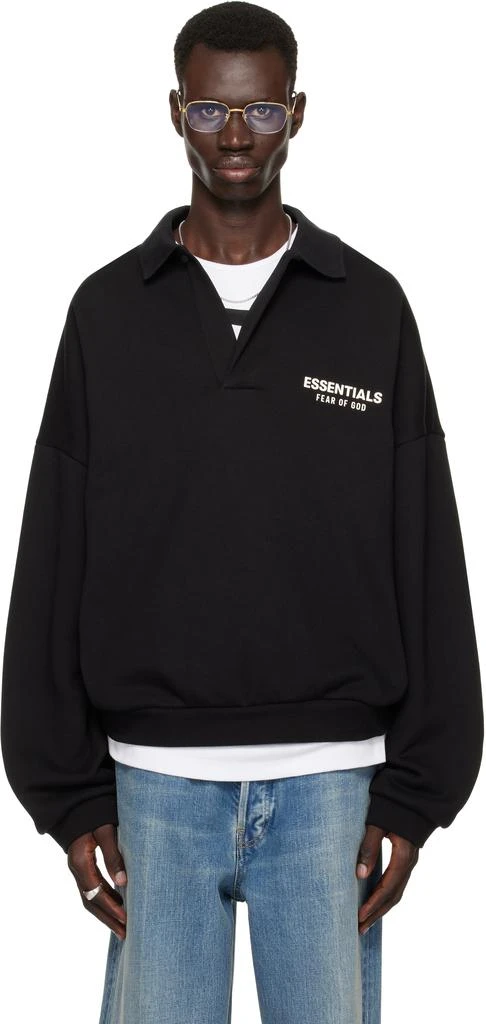 Essentials Black Fleece Polo 1