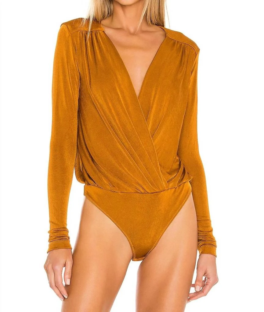 Free People Turnt Bodysuit In Honey Ginger 1