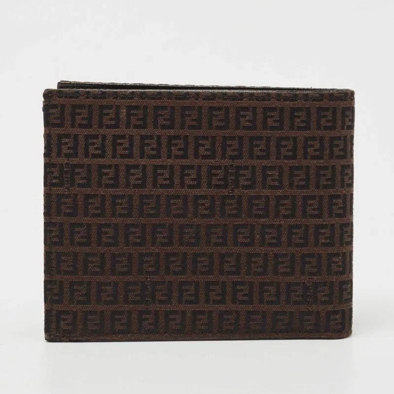 Fendi Fendi Black/Tobacco Zucca Canvas Bifold Wallet 6