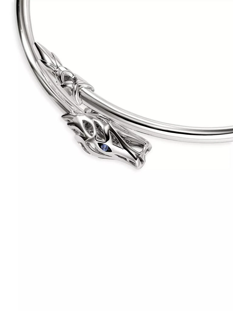 John Hardy Naga Dragon Sterling Silver & Blue Sapphire Slim Cuff 6