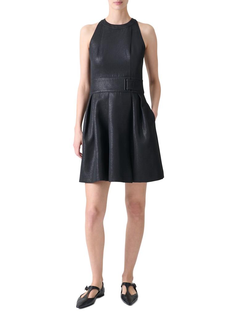 Akris Metallic A-Line Minidress