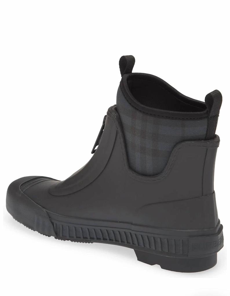 Burberry Women's Flinton Check Rain Booties In Black/charcoal