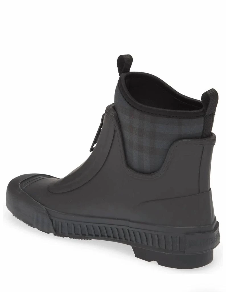 Burberry Women's Flinton Check Rain Booties In Black/charcoal 2