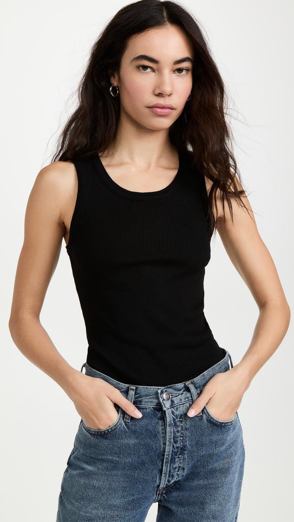 【送料&関税込】AGOLDE Black Stretch Modal Blend Zane Tank T AGOLDE Black Stretch Modal Blend Zane Tank Top - Lingerie