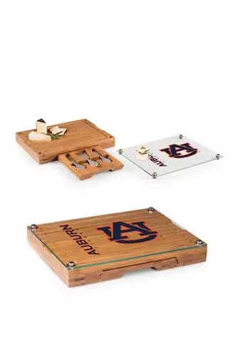 Toscana Ncaa Auburn Tigers Concerto Glass Top Cheese Cutting Board Tools Set