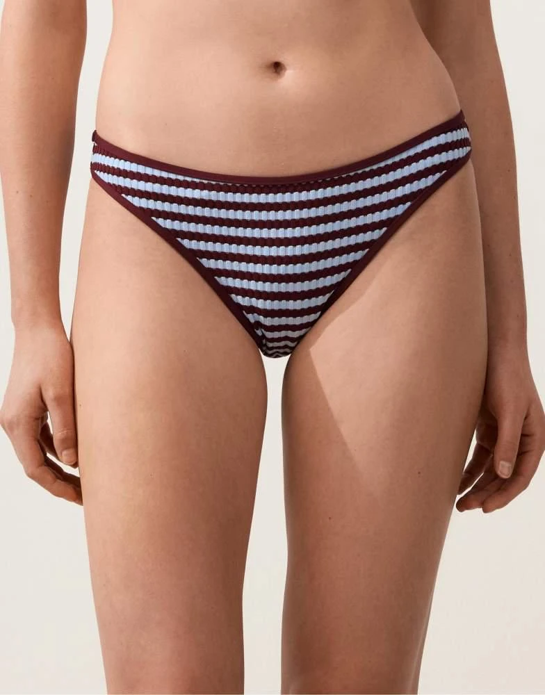 OYSHO OYSHO Textured stripe classic bikini briefs in purple