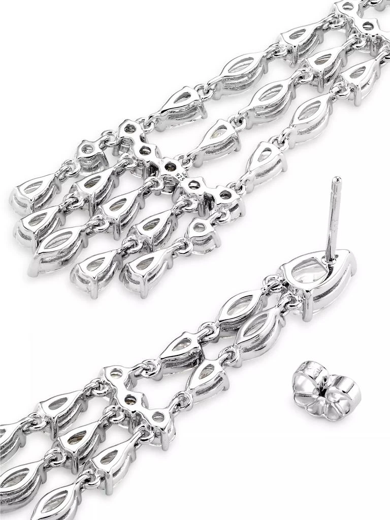 Adriana Orsini Feliz Sterling Silver & Cubic Zirconia Linear Chandelier Earrings 3