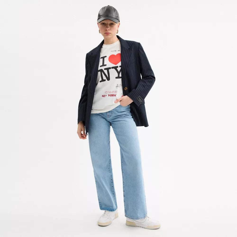 Coach Single Breasted Pinstripe Blazer