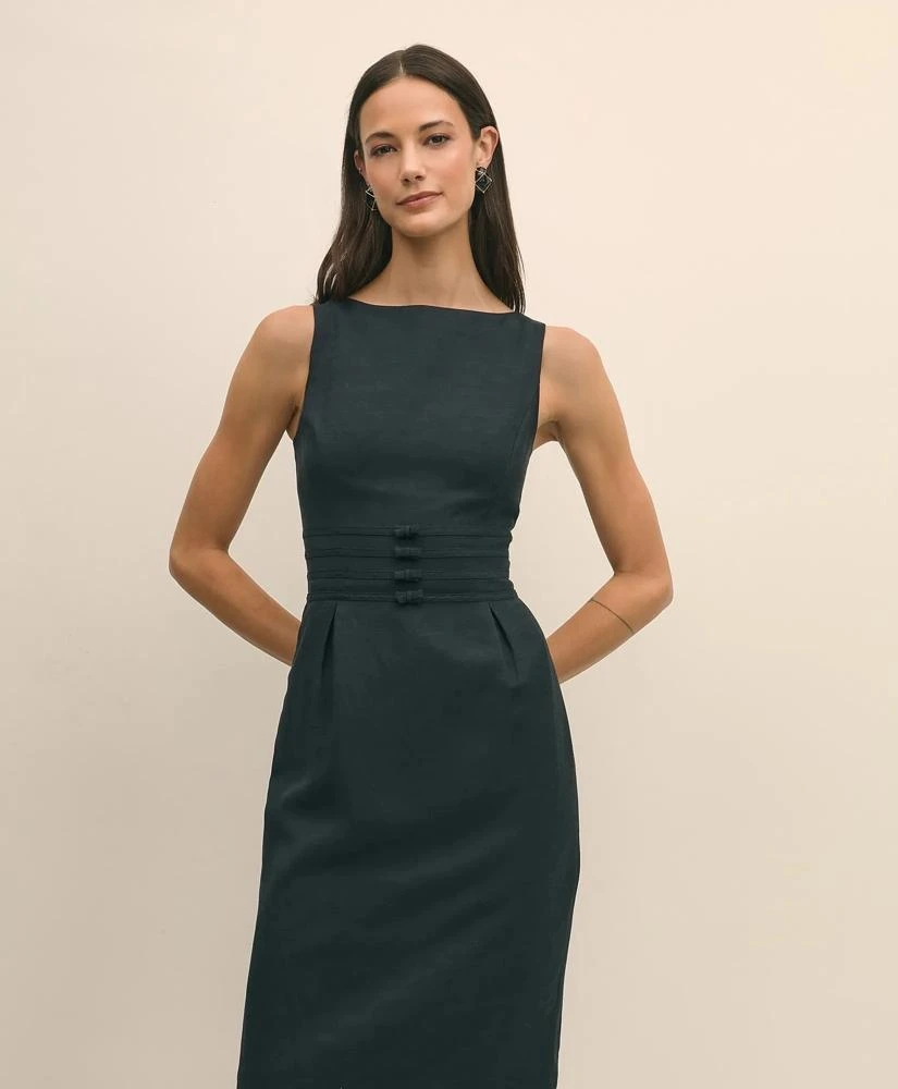 Linen Blend Bow Sheath Dress – On Sale Now with Up to 32% Off