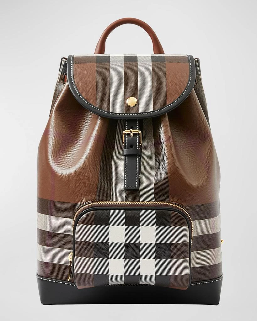 Burberry Check Flap Drawstring Backpack 1