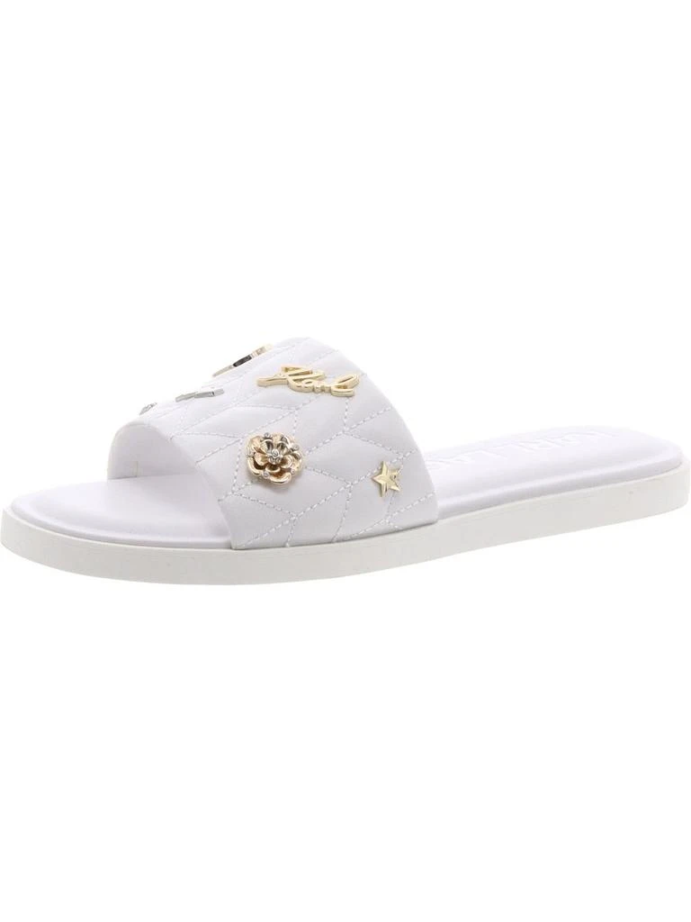 Karl Lagerfeld Paris Carenza Womens Padded Insole Flat Slide Sandals 1